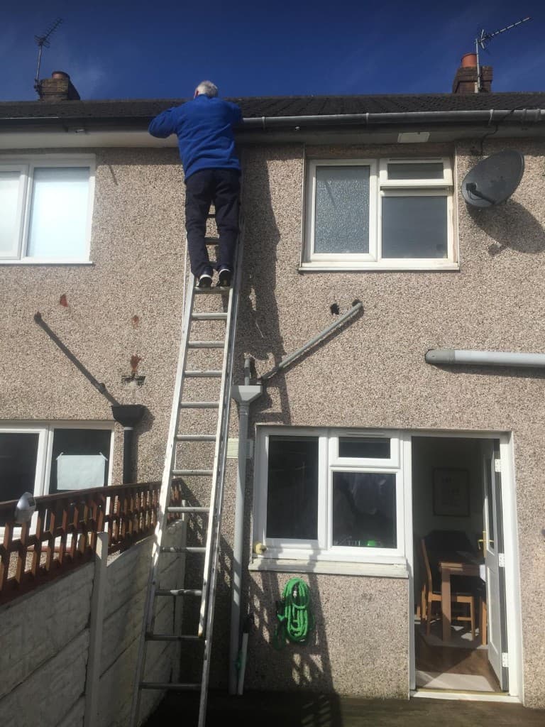 Scaffolded domestic re-roof with membrane and battens in East Lancashire by Holgates Roofing